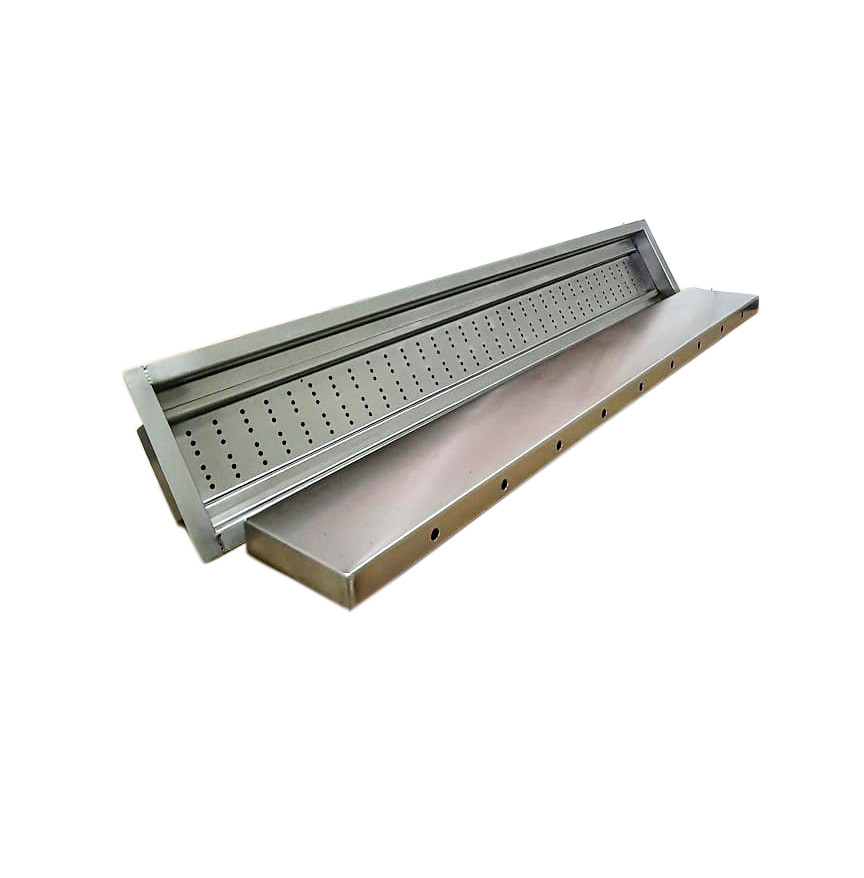 Ralo linear oculto em inox com cesto perfurado